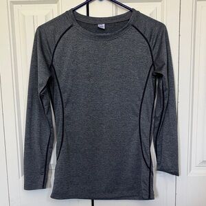 Gray and Purple Long Sleeve compression shirt